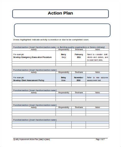 sample action plan templates  ms word