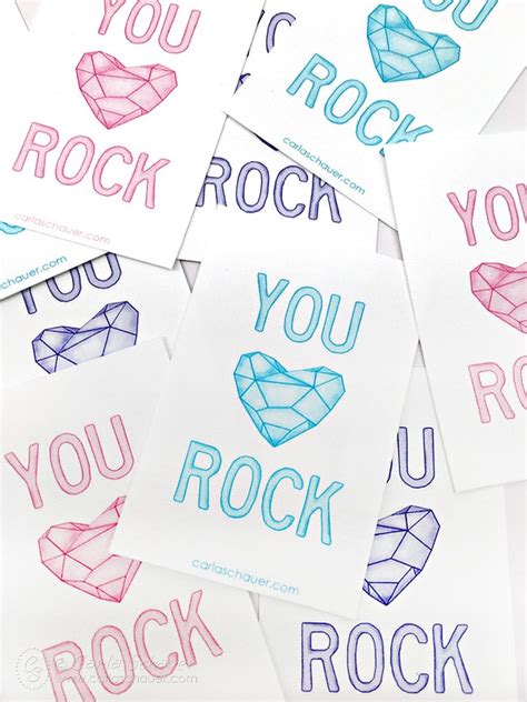 rock printable valentines carla schauer designs