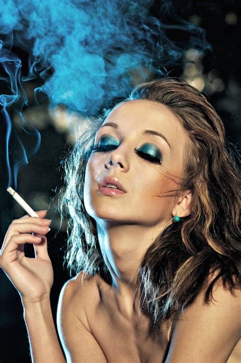 Girl Smoking Stock Image Image Of Makeup Smoke Enjoyment 17906531
