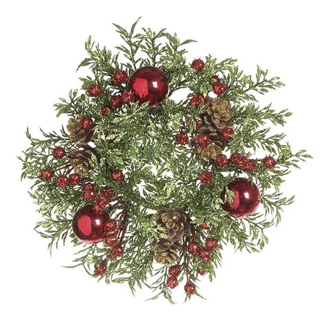 ten waterloo christmas candle ring mini wreath    pillar