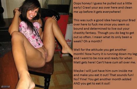 [humiliation cuckold chastity] gotta clean your wife xxx captions