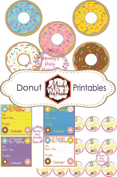 donut printables mandys party printables