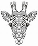 Giraffe Mandala Behance Coloring Zentangle Head Afrique Pages sketch template