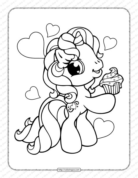 printable cute pony  coloring page