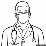 Doctor Coloring Pages Masked Hospital sketch template