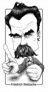 Nietzsche Friedrich Satire Caricature sketch template