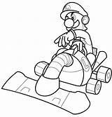 Mario Coloring Kart Pages Kids Print Popular Luigi sketch template