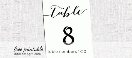 table number printable  images table numbers wedding diy