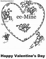 Coloring Valentine Pages School Printable Kids Happy Valentines Church Teachers Color Christian Bee Mine Clip Collection House sketch template