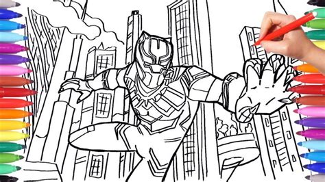 black panther coloring pages draw  color marvel superhero