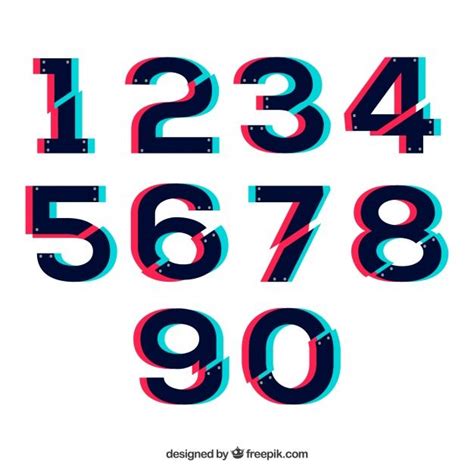 modern number collection   vector  lettering typography