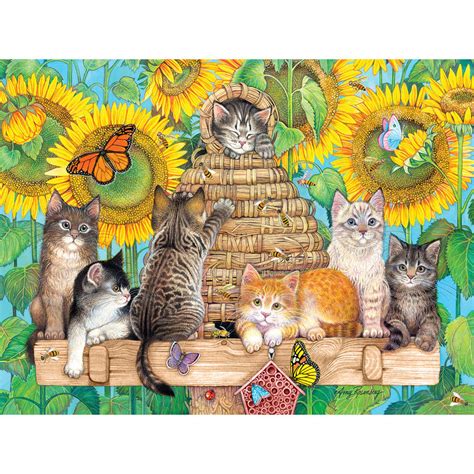 Kittens And Bees 500 Piece Jigsaw Puzzle Bits And Pieces