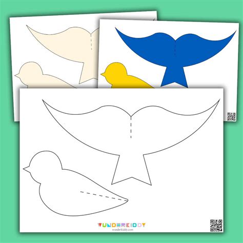 printable paper craft birds template diy  kids
