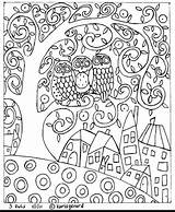 Polish Karla Klimt Gerard Owls Owl Gustav Kleurplaten Volwassenen Primitive Herfst Hooking Lets Hundertwasser Chouettes Artesanato Amarna Chouette Ausmalen Bilder sketch template