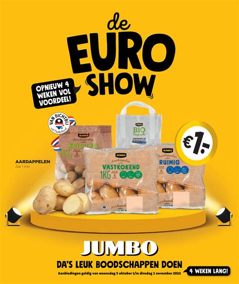 jumbo actie de euro show  weken lang heel veel producten voor