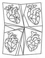 Hearts sketch template