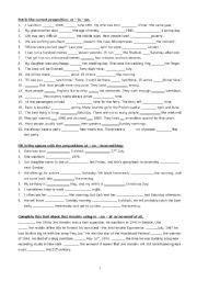 english teaching worksheets prepositions
