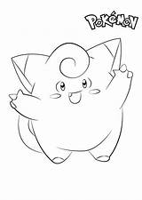 Coloring Clefairy Pokemon Pages Printable Kids Print Color sketch template