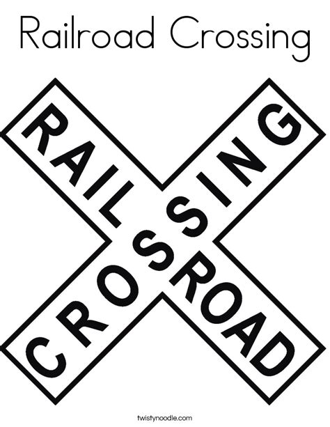 railroad crossing coloring page twisty noodle