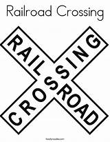 Crossing Railroad Coloring Signs Train Pages Traffic Printable Sign Safety Road Light Rail Colouring Print Twistynoodle Rr Outline Built Noodle sketch template