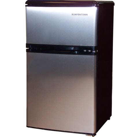 stainless steel compact refrigerator top freezer mini dorm fridge  ice