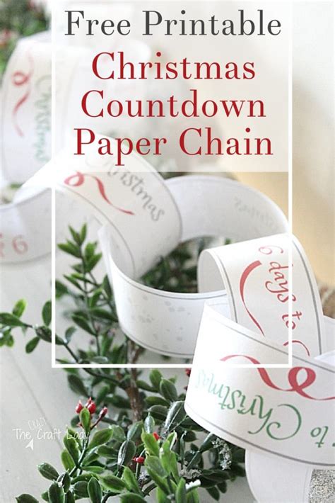 christmas countdown paper chain printable  crazy craft lady