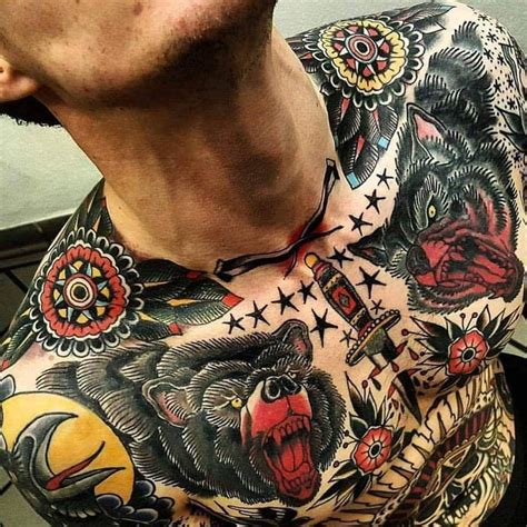 Pin By Cédric Stegre On Old School And Traditional Tattoos Cool Chest