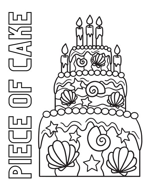 cute cake coloring pages  kids  adults