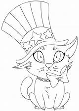 July Coloring Pages 4th Printable Cute Color Sheets Independence Kids Th Cat Celebrationjoy Kittens Cartoon sketch template