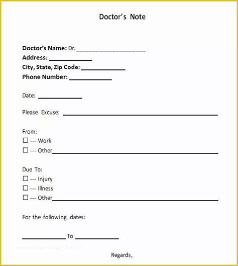 printable urgent care doctors note template