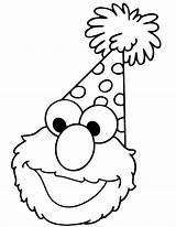 Elmo Birthday Happy Coloring Pages Printable Colouring sketch template
