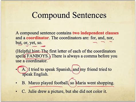 compound sentences examples  fanboys foto kolekcija