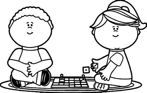kids playing board games coloring page wecoloringpagecom