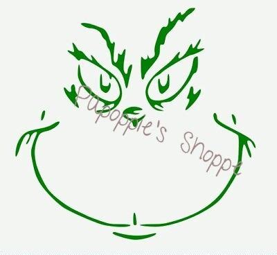 stencil  grinch face christmas stencil  choose size  shipping