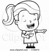Laughing Coloring Girl Toddler Pointing Cartoon Clipart Pages Outlined Vector Cory Thoman Template sketch template