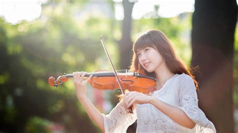 girl playing  violin hd desktop wallpaper widescreen high