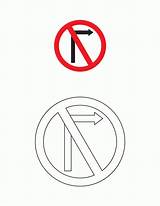 Sign Coloring Road Signs Traffic Pages Printable Stop Parking Light Cliparts Clipart Turn Right Clip Kids Prohibited Do Go Library sketch template