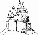 Medieval Castle Coloring Colorear sketch template
