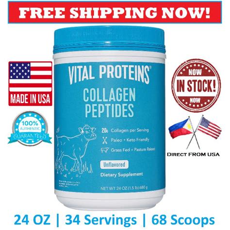 vital proteins collagen peptides 34 servings 24 oz pasture raised grass