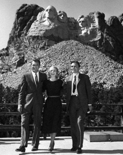 Cary Grant Eva Marie Saint And James Mason Outside Of