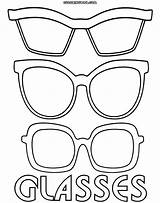 Glasses Coloring Sunglasses Template Pages Sheets Colorings sketch template