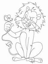 Lion Mouse Story Coloring Pages Fable Printable Kids Aesop sketch template