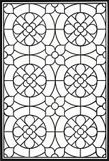 Stained Coloring Pages Glass Adult Pattern Geometric Adults Printable Mandala Book Patterns Sheets Mandalas Para Colorear Doverpublications Mosaicos Publications Dover sketch template
