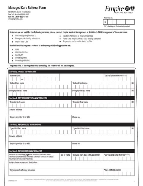 Empire Referral Form ≡ Fill Out Printable Pdf Forms Online
