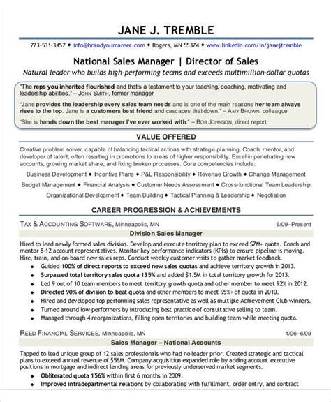 sales resume templates