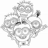 Coloring Minion Pages Birthday Getdrawings Minions sketch template