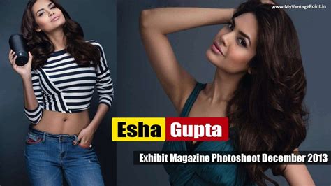 esha gupta hot exhibit magazine photoshoot december 2013 pictures