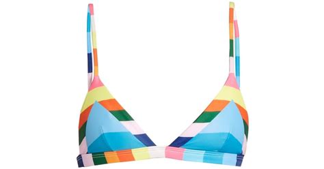 mara hoffman vela rainbow stripe bikini riley keough solid and striped bikini popsugar
