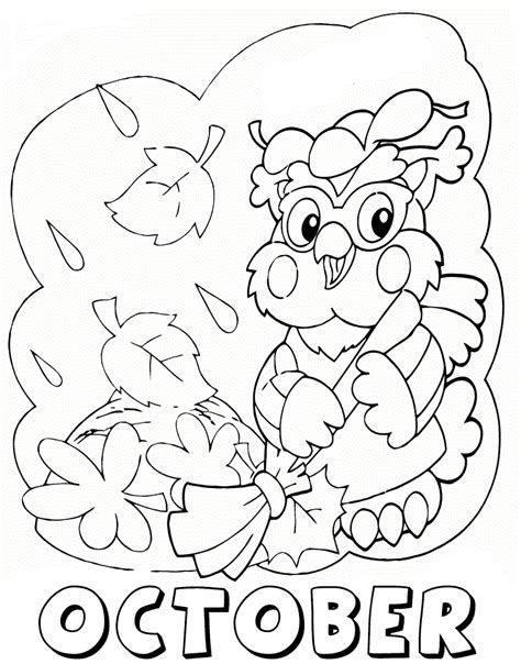 october pages coloring pages