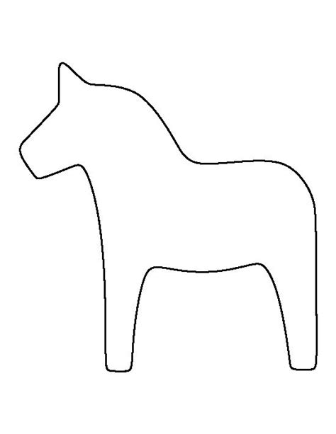 dala horse pattern   printable outline  crafts creating